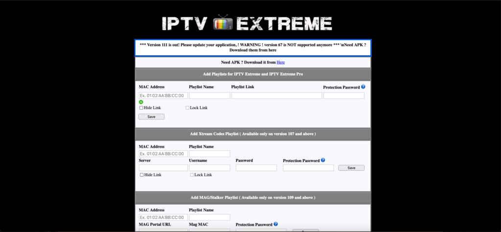IPTV Extreme EU sito web