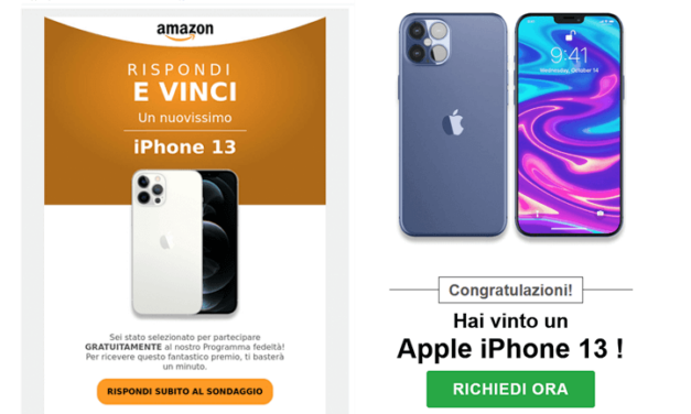 AMAZON TRUFFA: Rispondi e Vinci un iPhone 13
