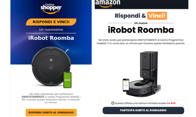 AMAZON TRUFFA: Rispondi e Vinci un iRobot Roomba