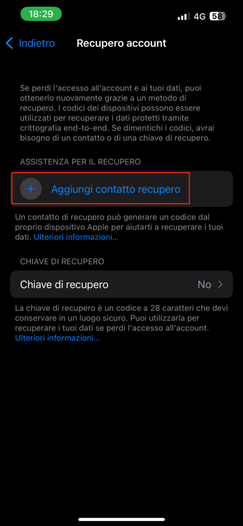 impostare-il-contatto-di-recupero-iOS-iphone-aggiungi