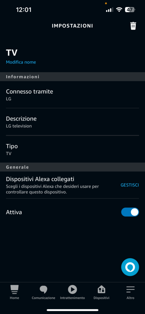 collegare-tv-lg-ad-alexa-app-configurata