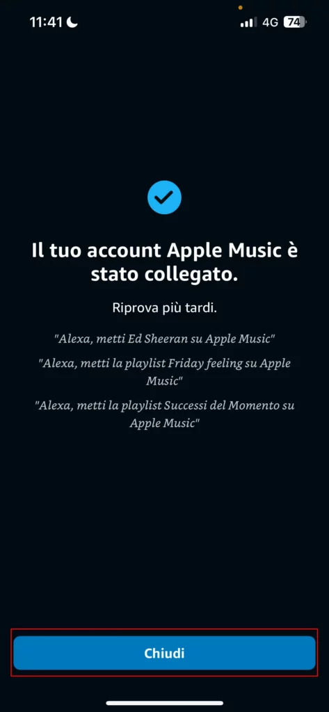 apple-music-su-alexa-collegamento-riuscito